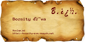 Bozsity Éva névjegykártya